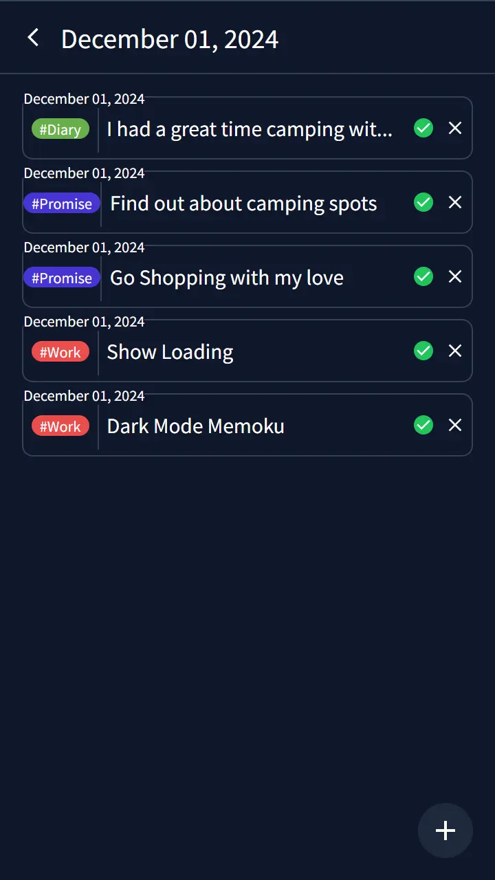 Can easily memo your tasks with a few clicks.