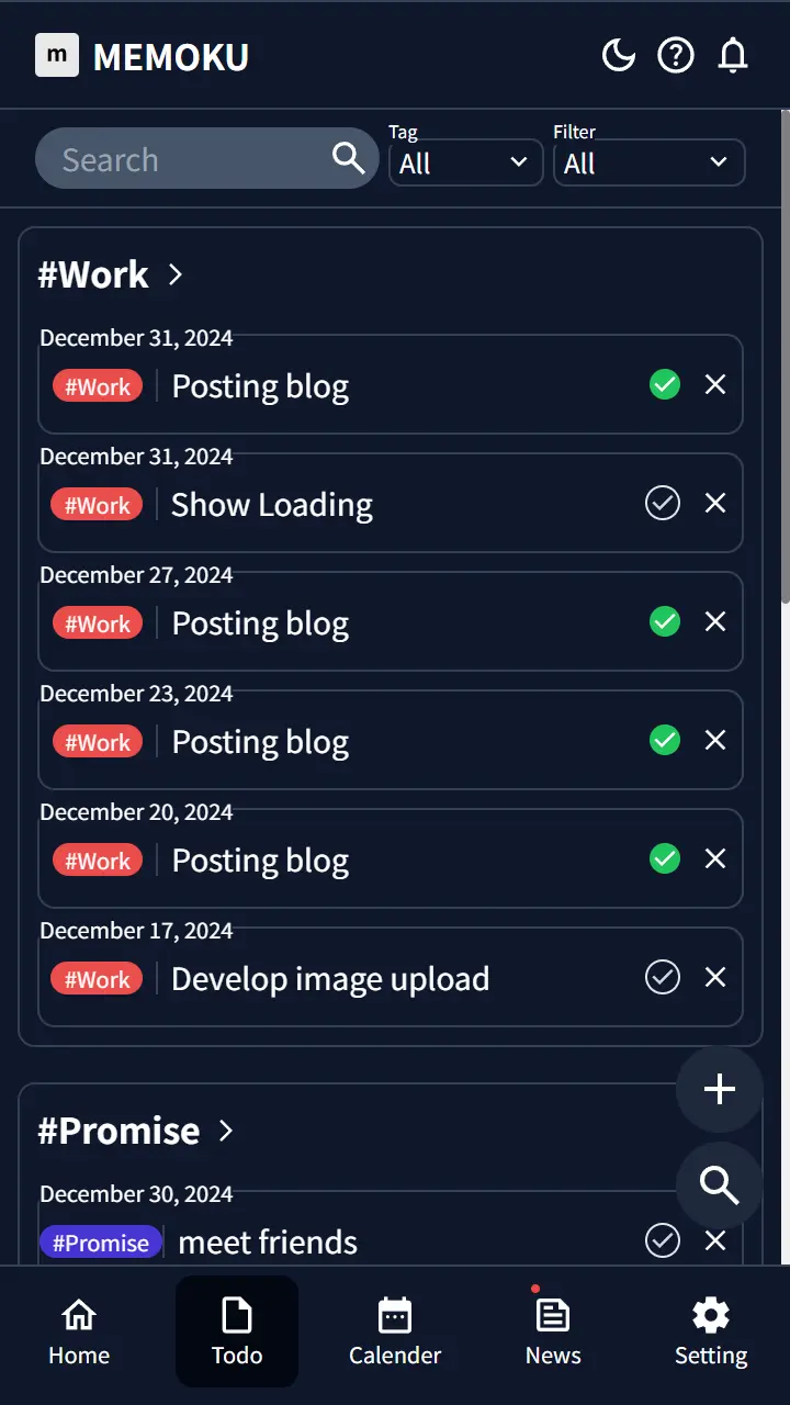 Can set tags to easily classify and manage tasks.