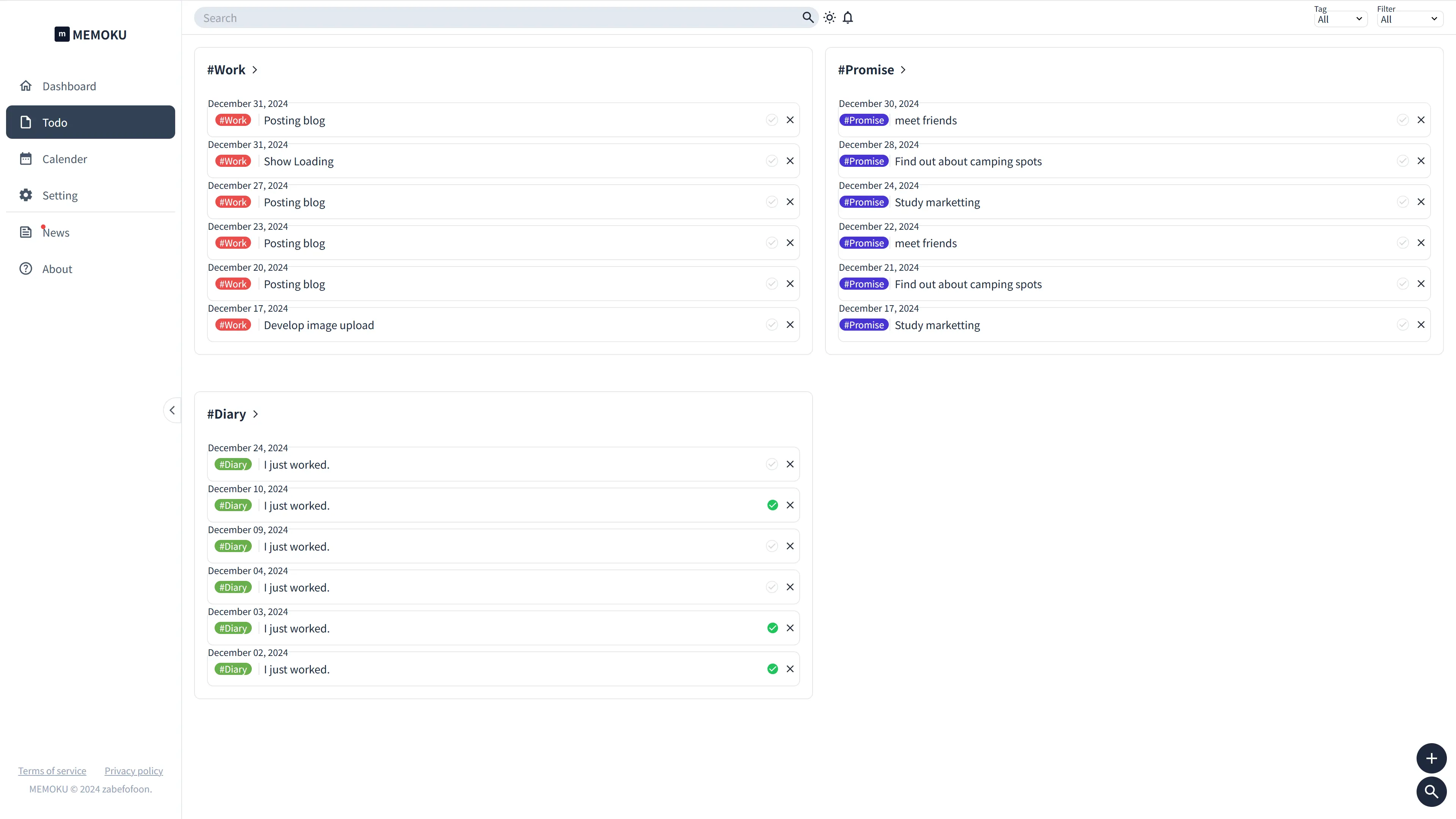 Can set tags to easily classify and manage tasks.