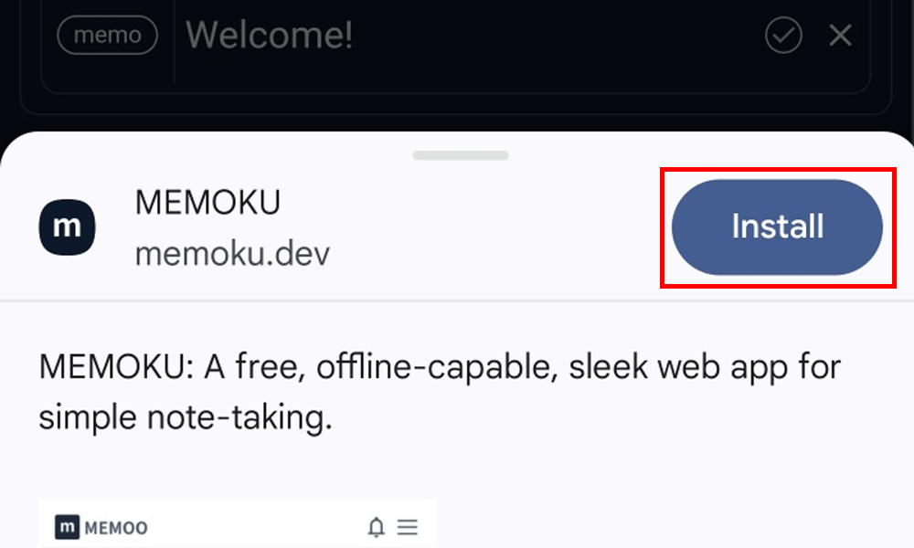 Tap the install button.
