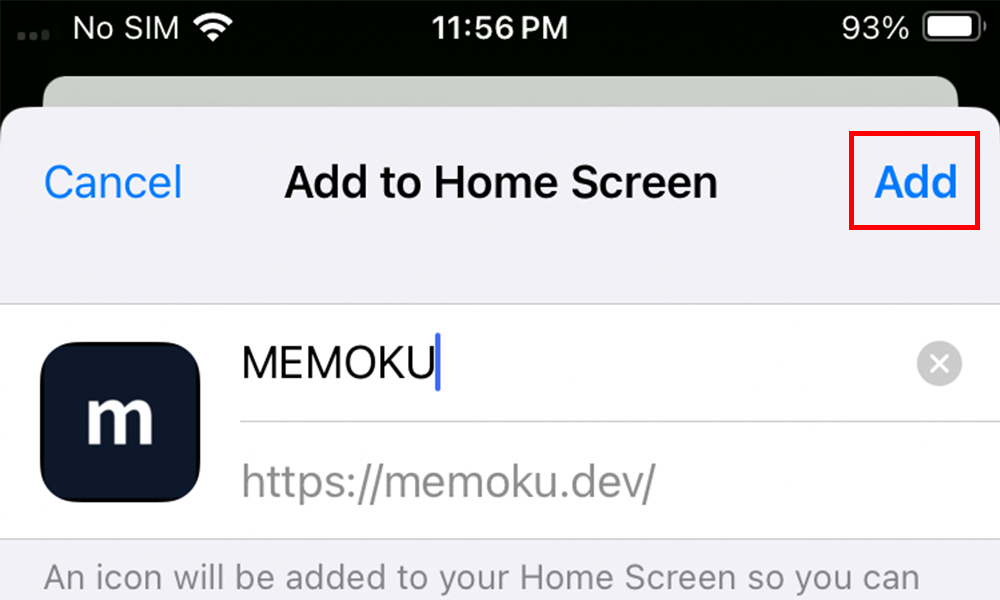Tap the add button.
