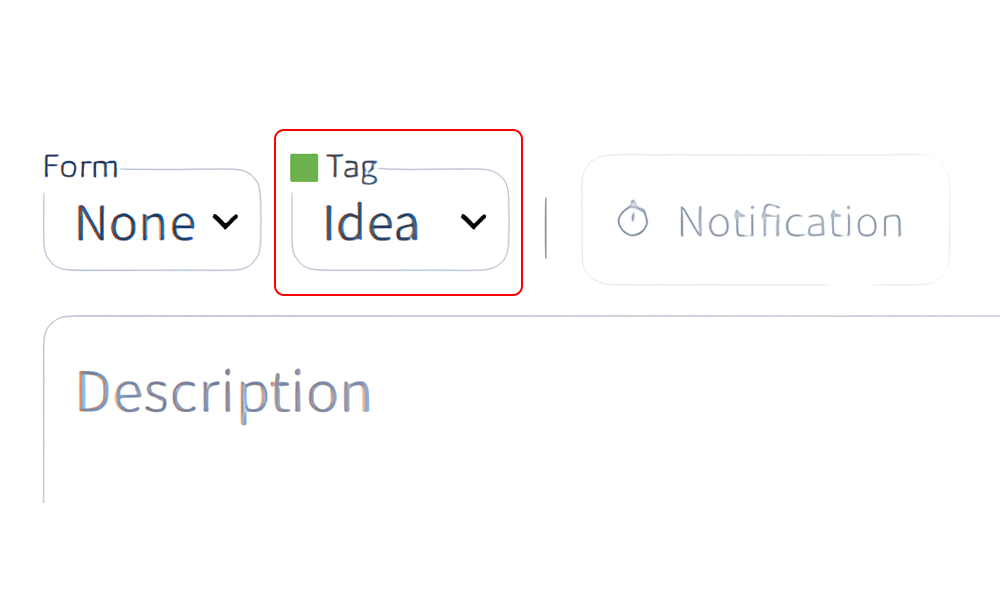 Select a tag when creating or editing a task