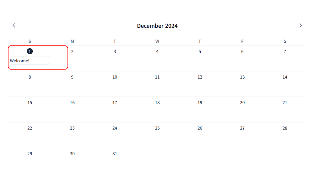 Select the desired date on the calendar page